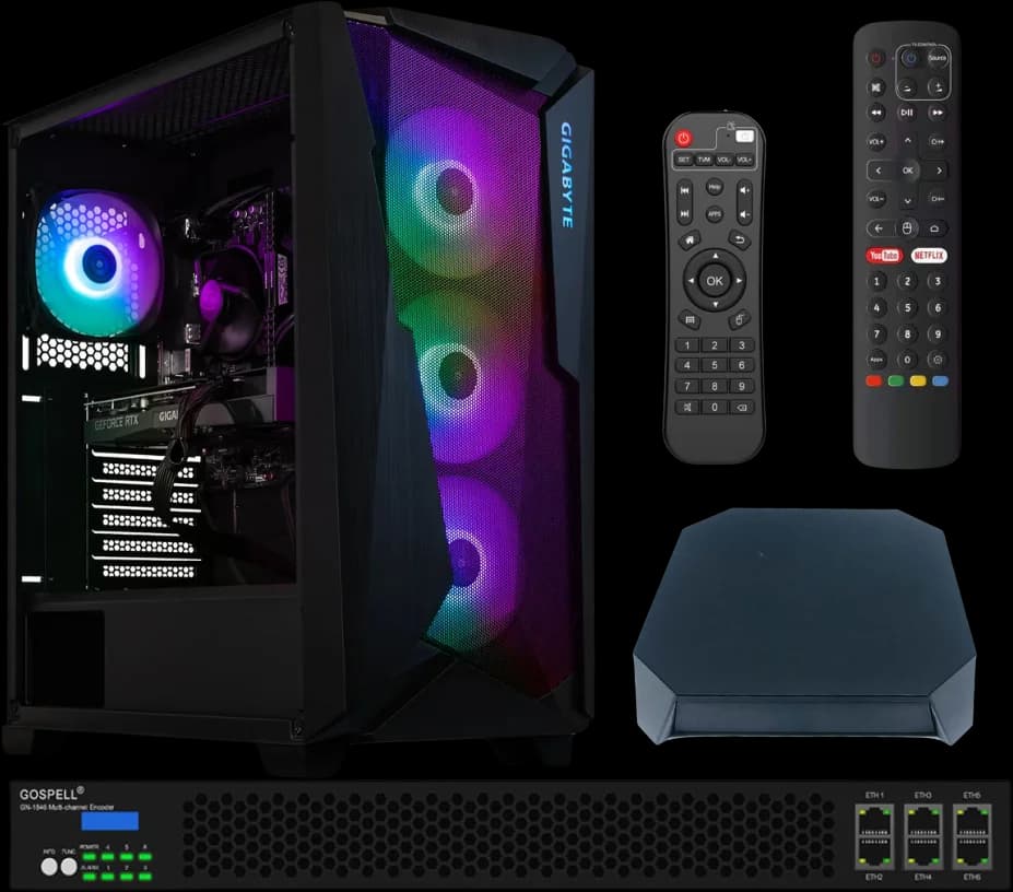 YeoVeo encoders, transcoders, Android STBs, switches and servers in a rack YeoVeo encoders, transcoders, Android STBs, switches and servers in a rack